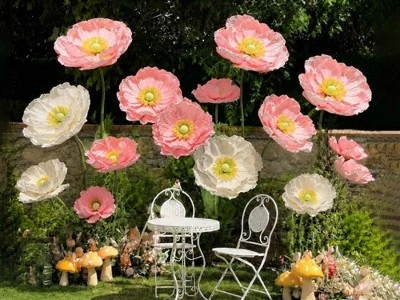 چه موادی برای گل های کاغذی ایستاده غول پیکر استفاده می شود